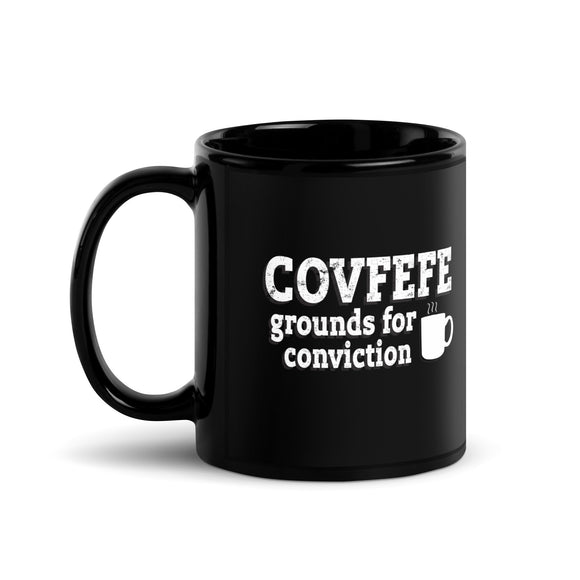 COVFEFE - Grounds for Conviction Black Glossy Mug