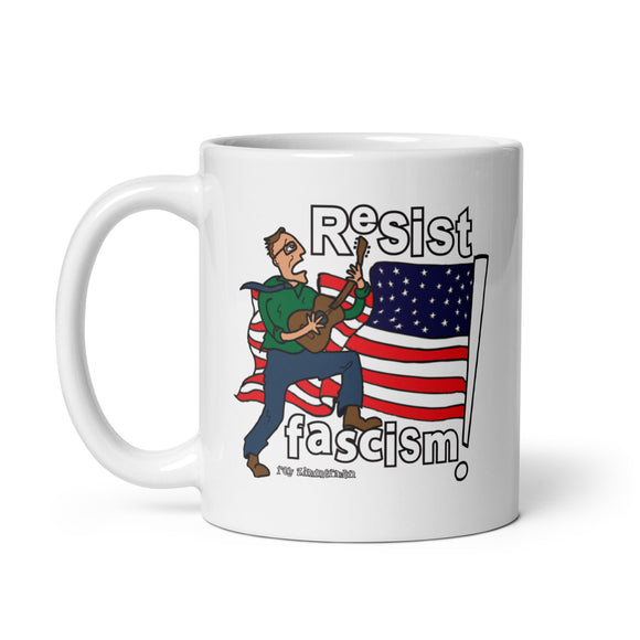 RESIST FASCISM White Glossy Mug